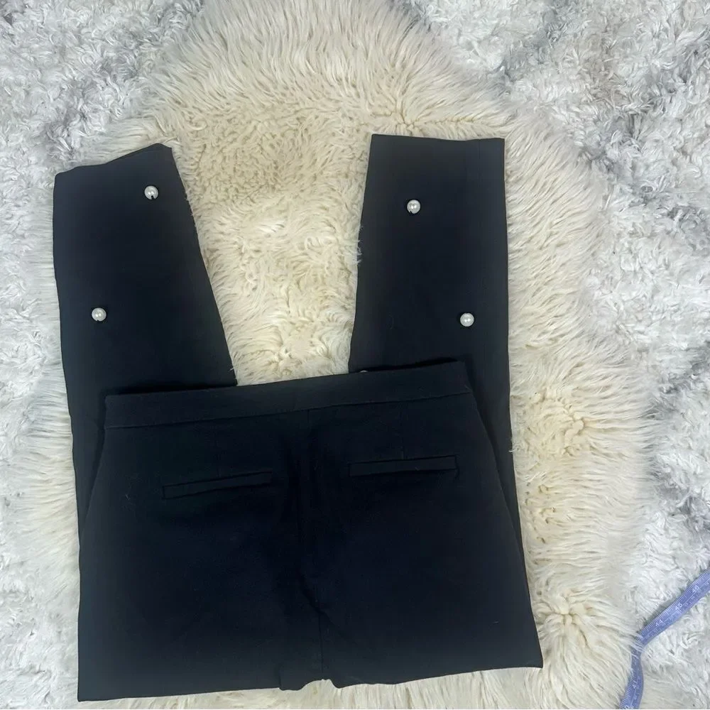 J. Crew Black Kids Leggings with Pearl Details